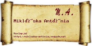 Miklóska Antónia névjegykártya